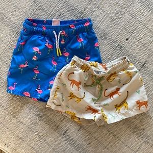Zara and Target swim trunks